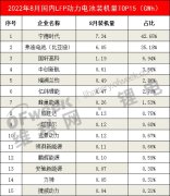 8月动力电池装机量TOP15出炉！